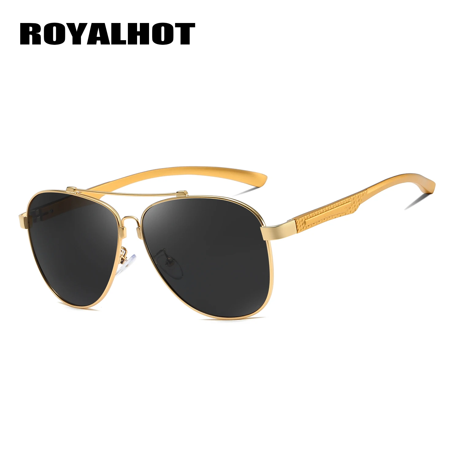 RoyalHot, мужские, женские, поляризационные, алой, Овальные, Ретро стиль, оправа, солнцезащитные очки, для вождения, солнцезащитные очки, оттенки, Oculos masculino, мужские, 900171 - Цвет линз: Gold Grey