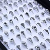 100 Pcs/Lot Flower Retro Gothic Alloy Rings for women Wholesale Party Jewelry Lots 2