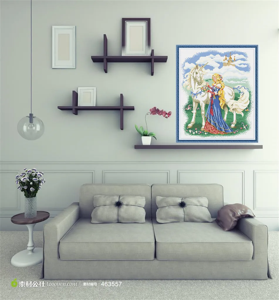 5D DIY Diamond Embroidered Acupuncture Cross Stitch Diamond Art Wall Photo Gift White horse and princess for girl Handmade R0555