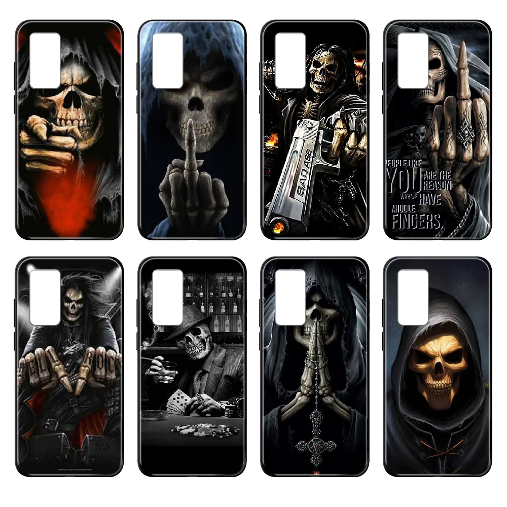 Чехол для телефона с черепом скелетом молитвой смерти корпус Huawei nova P Y 2 3 6 7 8 9 10 20 30