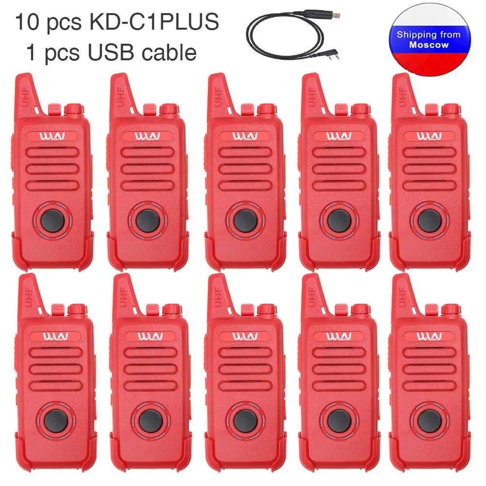 10xKD-C1PLUS-red 10 шт. WLN KD-C1plus мини радио UHF 400-470 МГц тонкий приемопередатчик KDC1plus Walkie Talkie KD-C1 обновлен - Цвет: 10xKD-C1PLUS-red