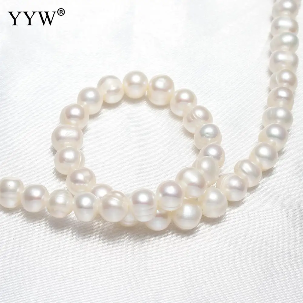 7-8mm Pink White Pearls Bead Natual Baroque Freshwater Pearl Beads Jewelry Making Beads Bulk For Diy Neacklace Bracelet 0.8mm