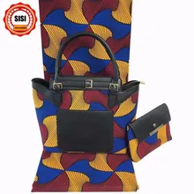 SISI Новое поступление африканская восковая Сумочка набор африканская печать сумка с Анкарой Воск Ткань 6 ярдов хлопок для высокого качества Вечерние