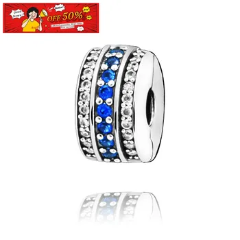 

For Lady Gift Fit Original Pandora 925 Sterling Silver Beads Pave Round Charm Bracelets Women DIY Fashion Jewelry
