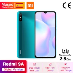 Смартфон Xiaomi Redmi 9A, 2 + 32 ГБ, 8-ядерный Процессор MTK Helio G25, 6,53 дюйма, 5000 мА · ч, 13 МП