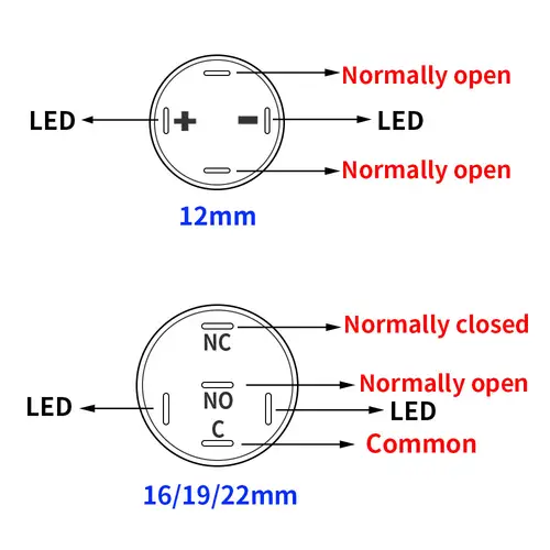 On Off PC Power Metal Waterproof Push Button Switch 12v for Car Ignition Switches Momentary/Latching NC 5V 220V 12 16 19 22 mm - Image 5