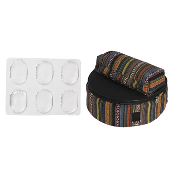 

6x Snare Drum Mute Pad Drum Damper Pads Snare Tom Drum Muffler Transparent White & 1x 14 Inch Snare Drum Bag Backpack