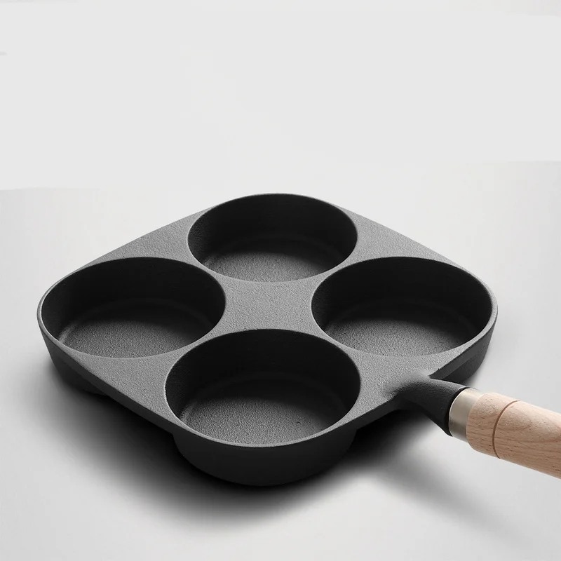 Frying Pan 4-in-1Thickening Iron Fried Egg Omelette Pan Non-stick No Oil-smoke Breakfast Pan Use for Gas& Induction Cooker