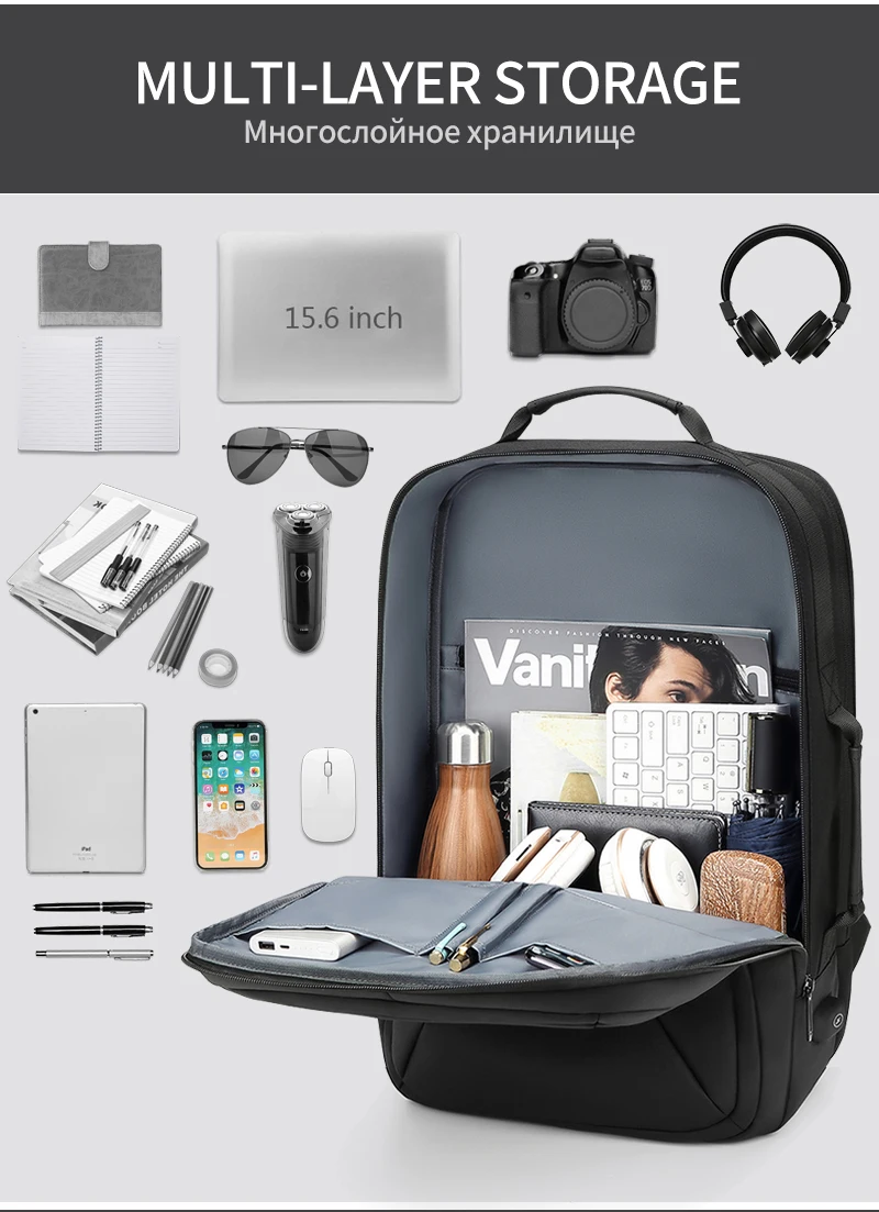 EURCOOL 15,6 дюймовый бизнес-рюкзак для ноутбука, Мужская водоотталкивающая Большая вместительная мужская сумка Mochila с usb зарядкой, рюкзак для путешествий
