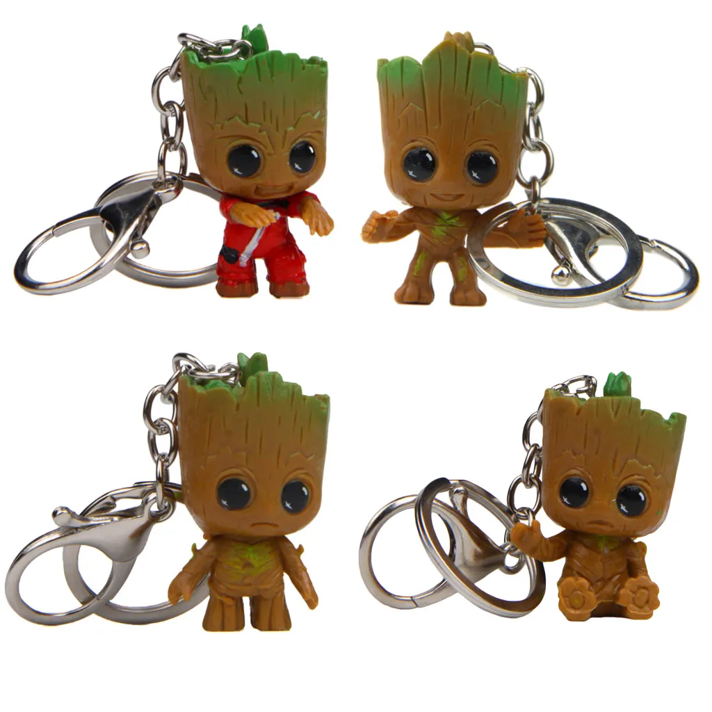 4 Stili Groot Portachiavi Borsa Ciondolo Portachiavi Per Donna Bambini Ragazze Albero Uomo Cartone Animato Super Eroe Simpatico Portachiavi Uomo Alber