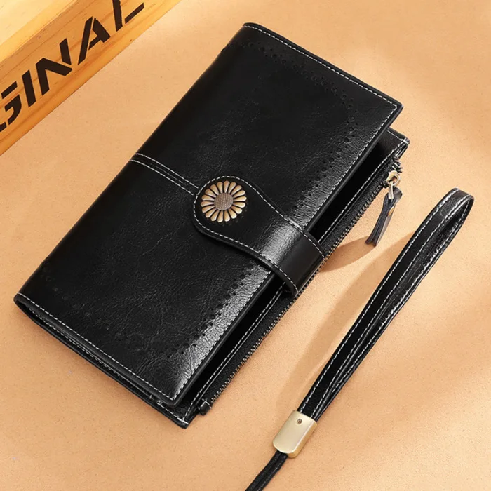 Fashion casual Women Leather Long Wallet Zipper Multifunction Large Capacity Purse multi-function card bag Female Money Clip