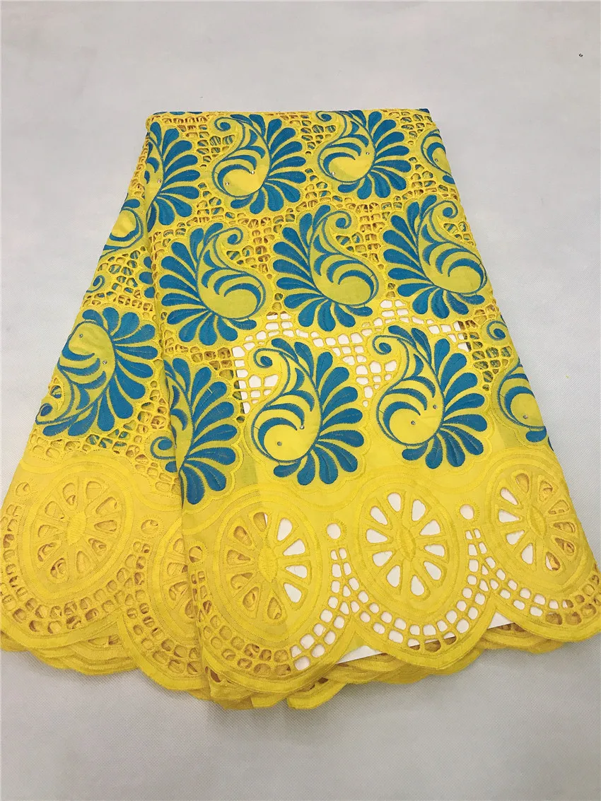 Новейшее швейцарское сухое кружево высокое качество кружева хлопок ткань из Дубая Африканское парчовое полотно 5 ярдов