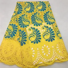 Новейшее швейцарское сухое кружево высокое качество кружева хлопок ткань из Дубая Африканское парчовое полотно 5 ярдов