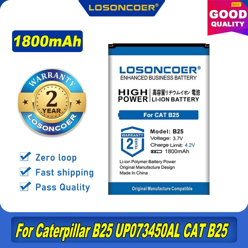 100% Оригинальный аккумулятор LOSONCOER 1800 мАч B25 для Caterpillar CAT UP073450AL | Мобильные