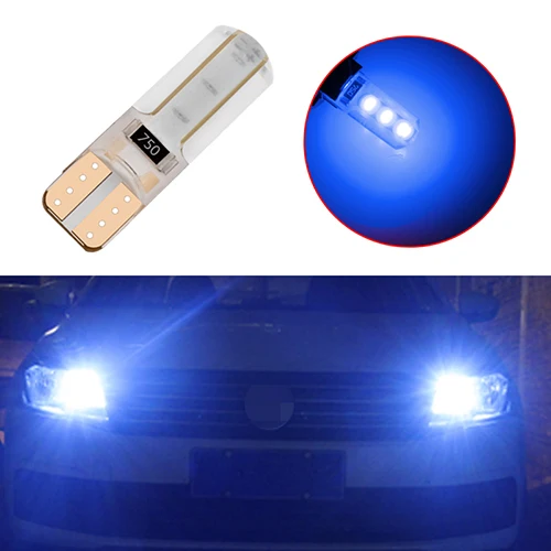 1 шт. T10 W5W светодиодный автомобильный внутренний свет COB силиконовый чехол автомобильный световой сигнал 12 В 194 501 боковой Клин парковочная лампа маркировочная лампа - Испускаемый цвет: blue