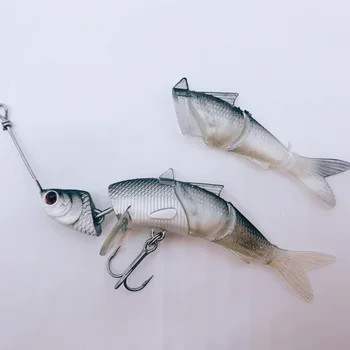 

5pcs/lot Floating minnow lures 3D eyes Crankbait plastic swimbaits Wobbler soft lure with hooks