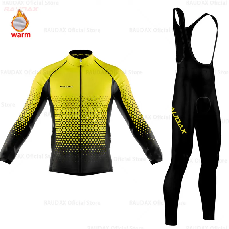 2 Winter Cycling Pants Set Pro Team raudax Fleece Cycling Clothing MTB Cycling Jersey Set Ropa Ciclismo Triathlon Cycling Kit - Цвет: 2