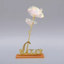 Luxurious 24K Gold - Plated Rose in Elegant Galaxy Gift Box - Perfect for Birthdays, Valentine's Day, Mother's Day, and Christmas (Colorful rose - base)