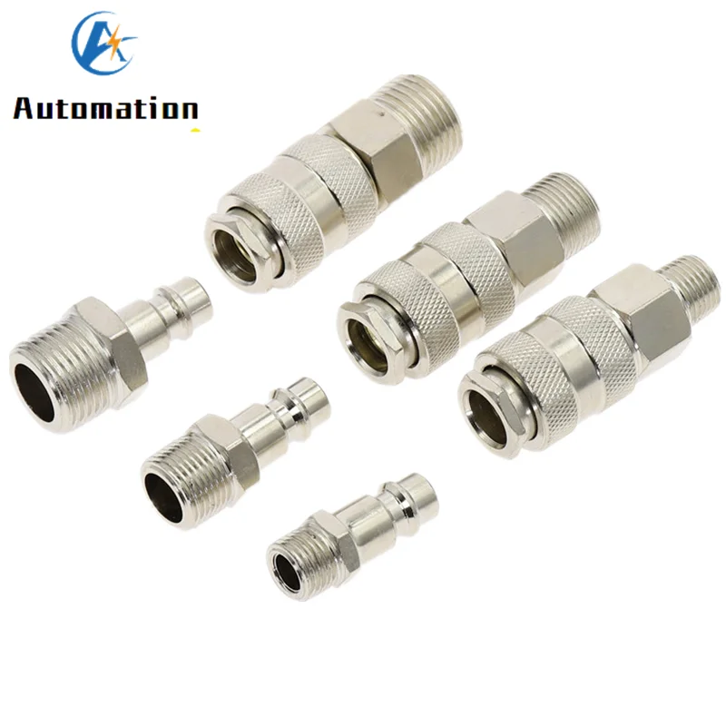 US JP EU Type Set 3PCS Heavy Duty Air Hose Fittings 1/4 NPT Tools Plug  Compressor Quick Coupler - AliExpress