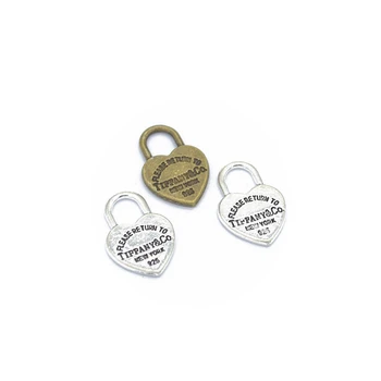 

20pcs Charms Heart Lock 20x13mm DIY Jewelry Making Pendant Fit Earring Necklace Bracelet Handcraft