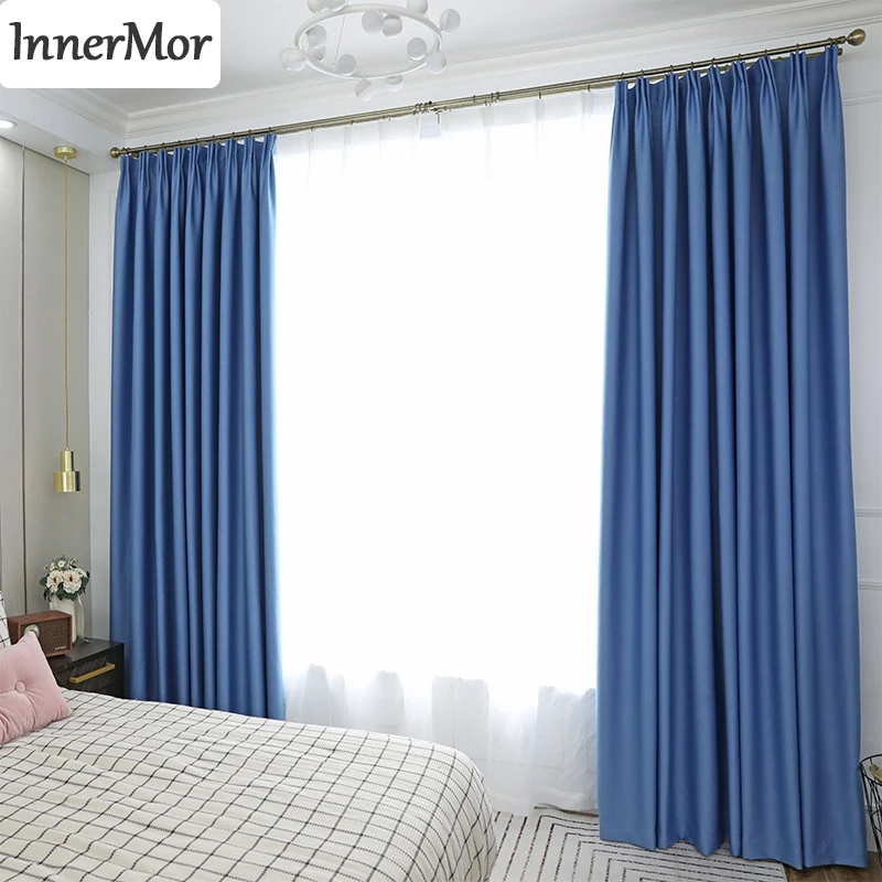 Baratos Cortinas opacas sólidas para sala de estar con sombreado alto cortinas gruesas para dormitorio cortinas modernas para cocina personalizadas