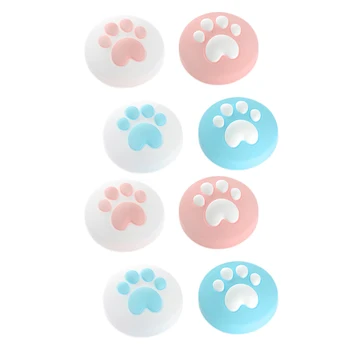 

8Pcs Cartoon Cat Paw Joystick Caps Game f/ Nintendo Switch /Lite /Joycon Thumb Stick Grips Cap Covers