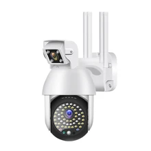 Caméra de surveillance extérieure PTZ HD 1080P étanche, dispositif de sécurité binoculaire IP sans fil, avec prise EU 