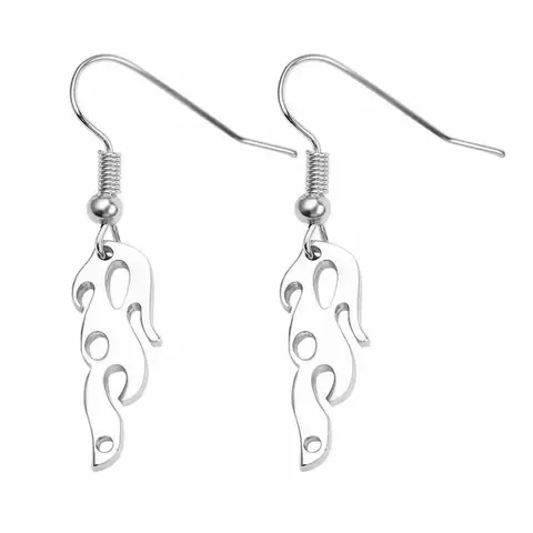 Harajuku Flame Earings Stainless Steel Punk Rock Women Men Hip Hop Drop Earrings