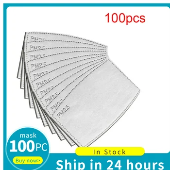

100Pcs PM2.5 Activated Carbon Filter Face Mask Breathing Insert Protective Mouth 24h Fast Shipping In Stock Solid Covers Mouths