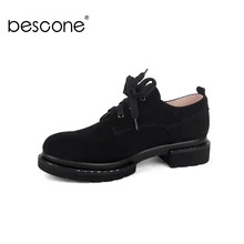 BESCONE/зимние женские туфли-лодочки удобная обувь на квадратном каблуке с круглым носком без застежки новые повседневные женские туфли-лодочки ручной работы на среднем каблуке 4 см, BC225