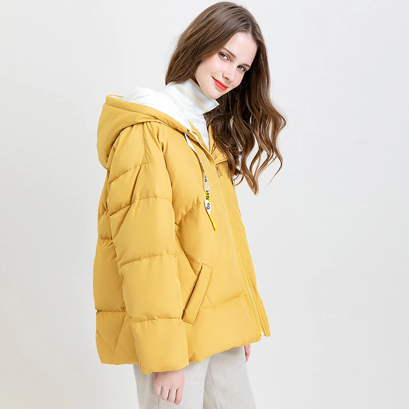 ARTKA зима новое женское пуховое пальто 90% белый утиный пух очень теплая куртка желтое повседневное плотное пуховое пальто с капюшоном DK10398D