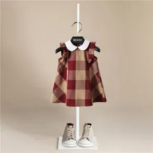 Г. Летняя одежда для маленьких девочек; милое Хлопковое платье в клетку с отворотами для маленьких принцесс; вечерние платья без рукавов с цветочным рисунком для девочек; одежда для малышей