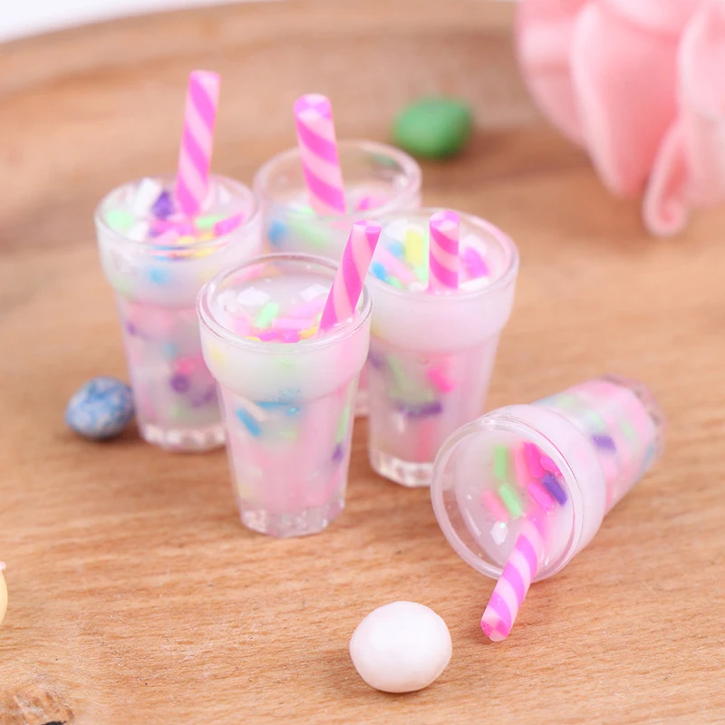 New 2/5Pcs 1:12 Dollhouse Miniature Cream Drinks Bottles Model Dolls Kitchen Food