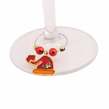 

Christmas Wine Glass Decoration Charms Party New Year Cup Ring Table Decorations