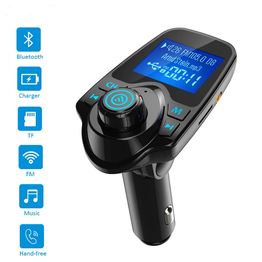 T11 Bluetooth автомобильный комплект, fm-передатчик, набор громкой связи, mp3-плеер, двойной USB, автомобильное зарядное устройство, 5 В, 2.1A, поддержка TF карты и u-диска