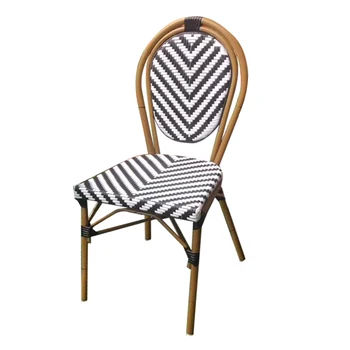 

French Dining Chair Rattan Chair Back Stool Balcony Outdoor Bamboo Chair Coffee Shop Chair American Country Retro Single Chair