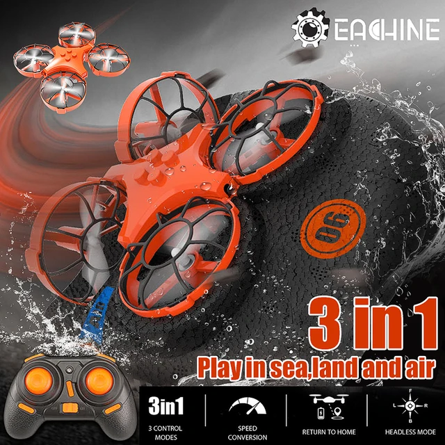 Eachine E016F 3 in 1 EPP Flying Air Boat Land Driving Mode Detachable RC Drone Quadcopter