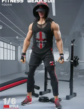 

Mnotht 1/6 FG055 Fashion Fitness Coach Muscle Brawny Wild Models Clothes Clothing Suit Set Model for 12''Action Figure Body Toys