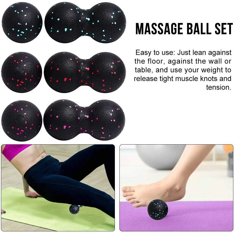Massage Ball Peanut Massage Ball After Exercise Fascia Ball Set Training Deep Tissue Massage Kit Lacrosse Muscle Roller