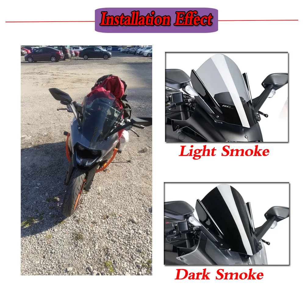 For RC125 RC200 RC390 Motorcycle Windscreen Double Bubble
