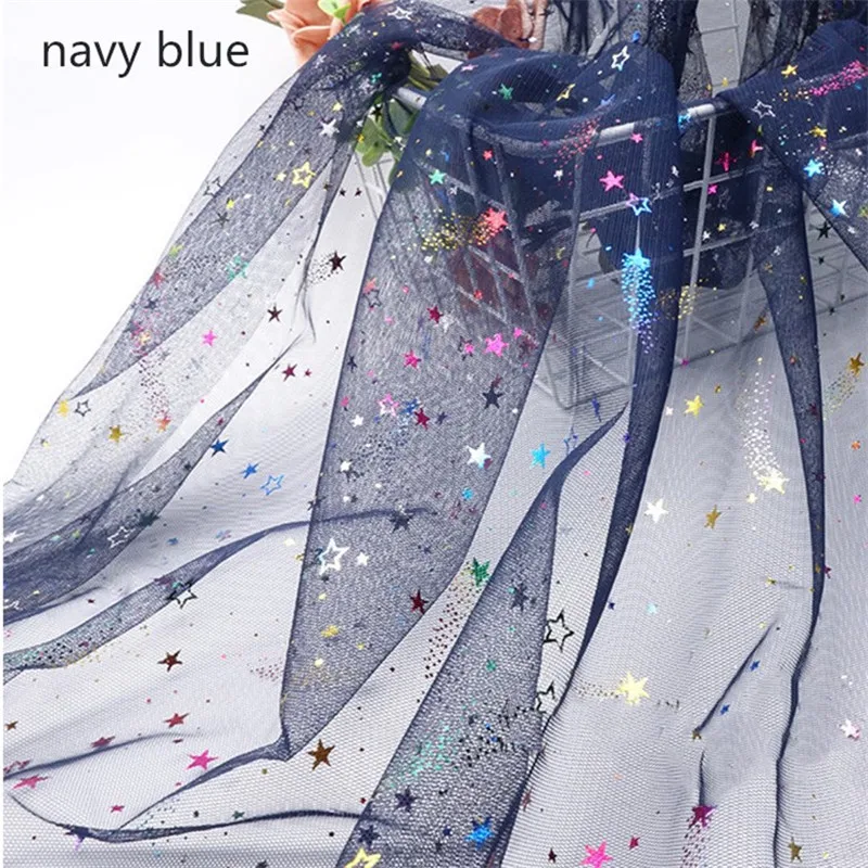 navy blue 1,6*1 м семицветный Метеор блесток фабричное кружево принцесса юбка свадебное платье вечерние украшения Рождественский Декор кружевная ткань - Цвет: navy blue