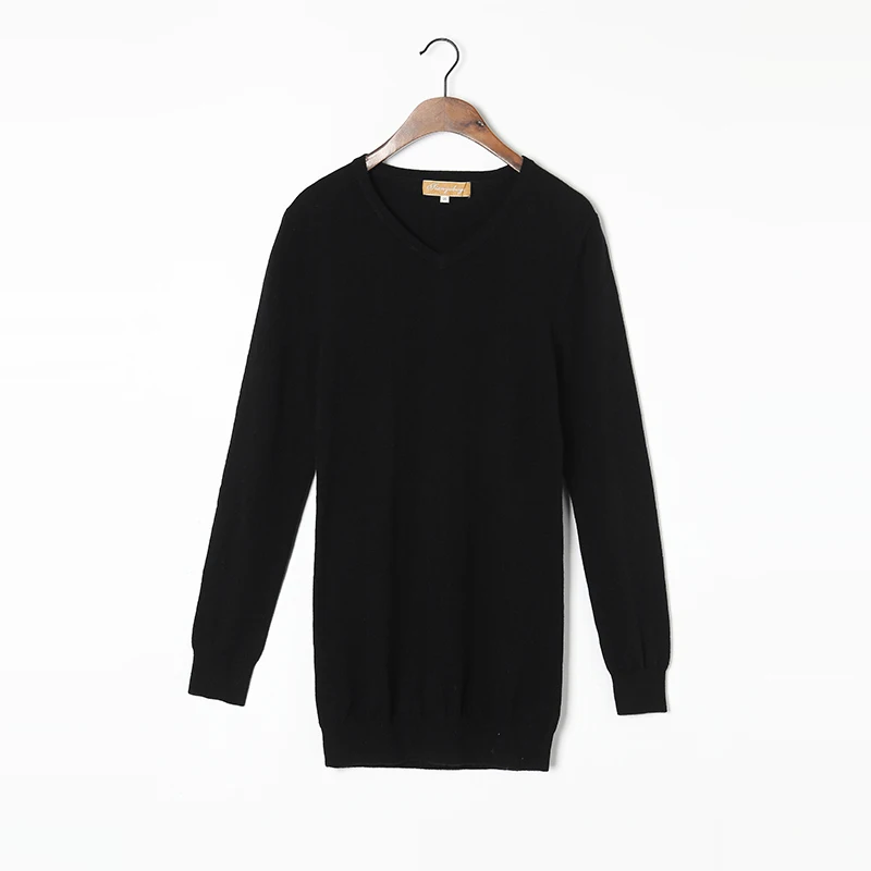 

Cashmere Wool Sweater Women Winter Basic Pullover High Quality V-neck Black Sweaters Lady Warm Soft Natural Fabric