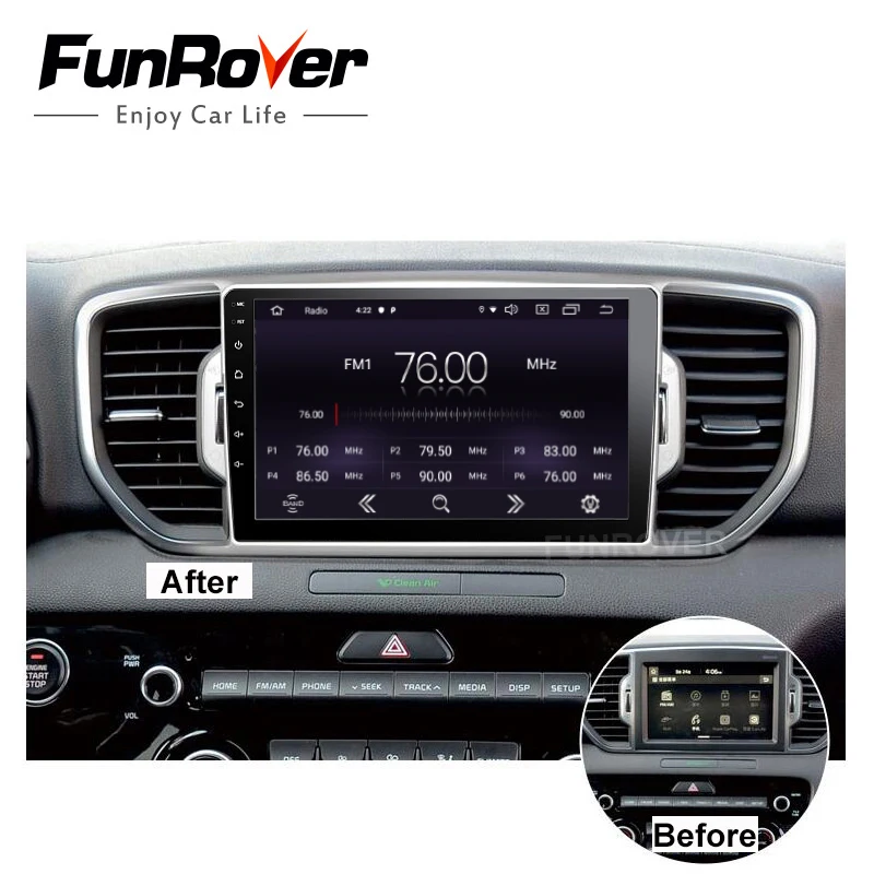 Discount Funrover 2.5D+IPS 9 inch 2 din Car Multimedia player For KIA Sportage 2016 2017 Kx5 dvd Android 9.0 stereo radio gps navigation 2