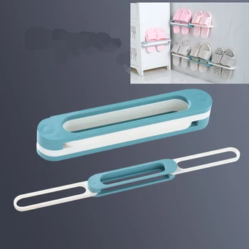

1 to 3 multi-functional Foldable bathroom slipper rack wall hanging non-perforated toilet wall drainage receives toilet shelf