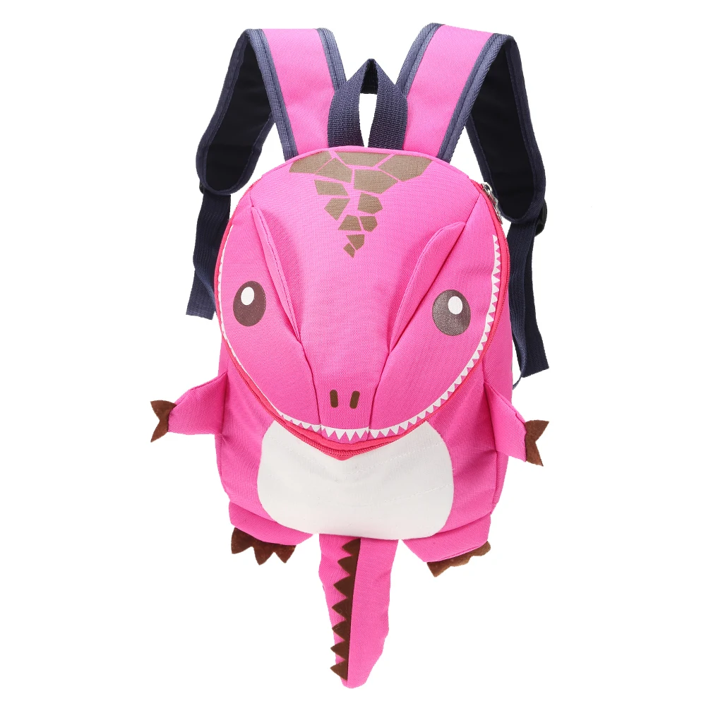 Cartoon Dinosaur Backpack Children Kindergarten School Bag High Quality Waterproof Adjustable Shoulder Strap Kids Backpack - Цвет: Pink