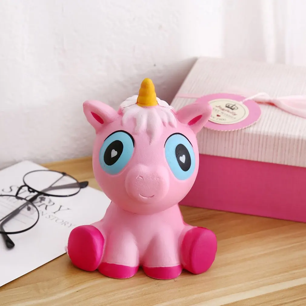 Забавные мягкие игрушки Smile Horse Unicorn Teeth squishies медленный рост мягкий сжимающий милый телефон ремешок с подвеской подарок игрушки для снятия стресса