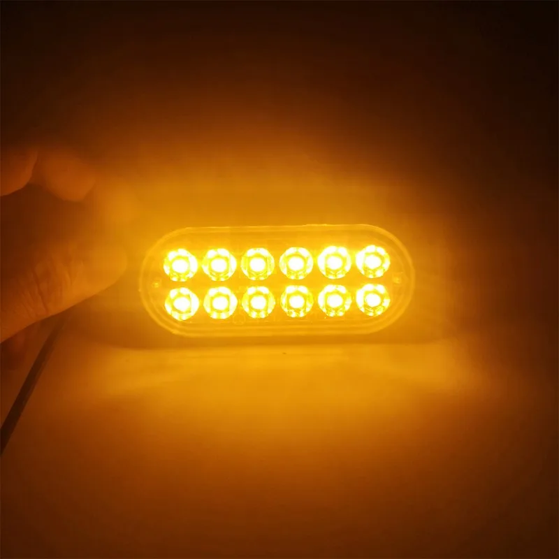 Высокая мощность водонепроницаемый 12 В 12 Вт светодиодный автомобиль Грузовик Аварийная Строб-лампа боковой стробоскоп предупреждающая сигнальная лампа Белый Красный вспышка лампа - Цвет: Цвет: желтый