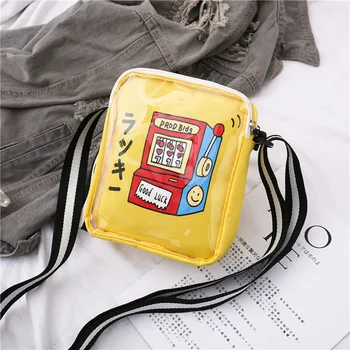 

WOMEN'S Bag New Style 2020 Shoulder Bag Western Style Transparent Gel Bag Fashion Over-the-shoulder Bag Japanese-style Canva