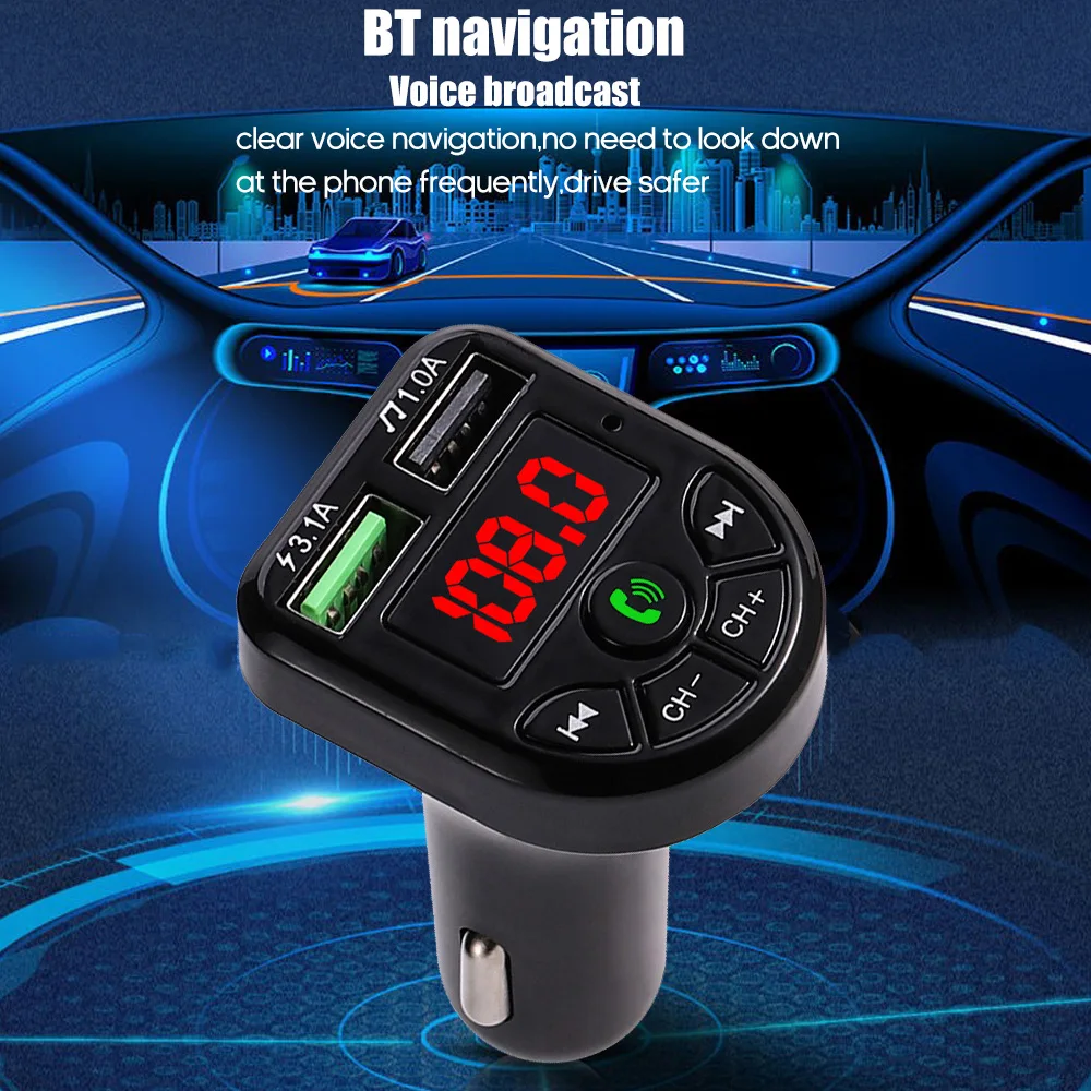 BTE5 Автомобильный MP3-плеер BT fm-передатчик автомобильный fm-модулятор двойной usb зарядный порт для 12-24 В общего транспортного средства