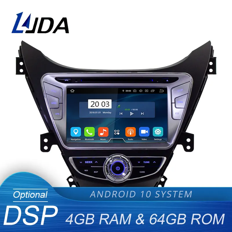 Автомобильный DVD-плеер LJDA Android 10 0 для Hyundai Elantra/Avante/IX35 2011 2012 2013 2 Din автомобильный